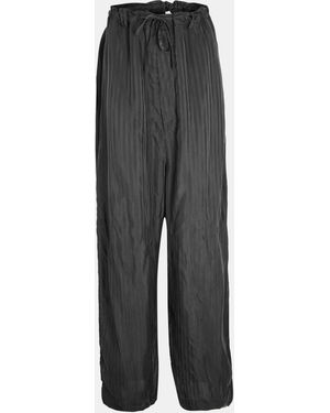 Balenciaga High-Rise Straight-Leg Front Pleat Tailored Trousers - Grey