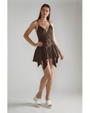 NARRATED V-Neck Mini-Dress - Grey