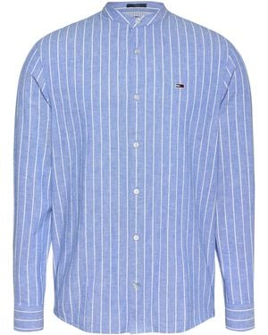 Tommy Hilfiger Tj Linen Long-Sleeve Patterned Shirt - Blue