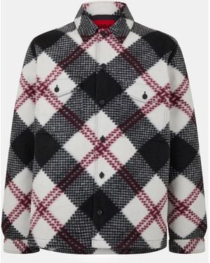HUGO Enalu Tailored Fit Overshirt - Brown