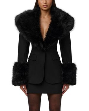 Naked Wardrobe Naked W Faux Fur Bla Ld64 - Black