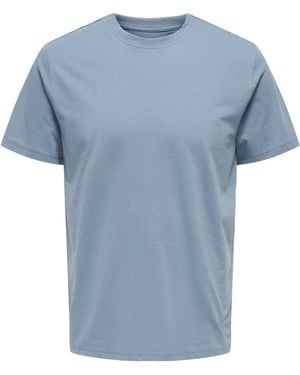 Only & Sons Max Life Regular Fit Short-Sleeve T-Shirt - Blue