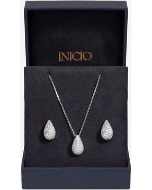 Inicio Cubic Zirconia Teardrop Set - Blue