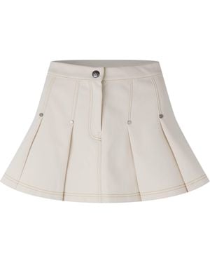 Palm Angels Pleated Mini Skirts - Natural