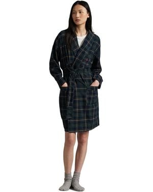 Polo Ralph Lauren Short Fluffy Dressing Gown - Black