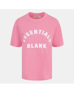 Blank Essentials Blank Arched Print Puff T-Shirt Ladies - Pink