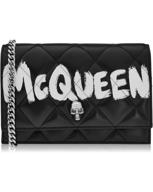 McQueen Graffiti Skull Bag - Black