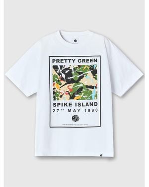 Pretty Green Pg Spike Island Regular Fit T-Shirt - White