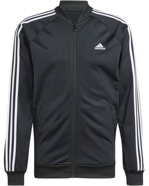 adidas Essentials Woven 3-Stripes Track Jacket - Black