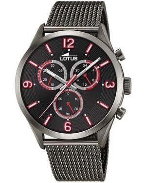 Lotus Stainless Steel Sports Analogue Quartz Watch - Black