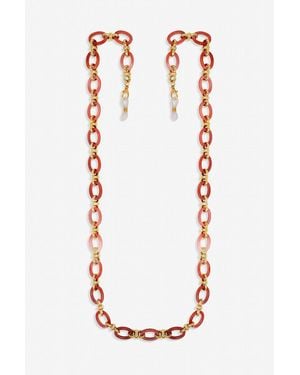 Mood Plated And Coral Resin Sunglasses Chain - White