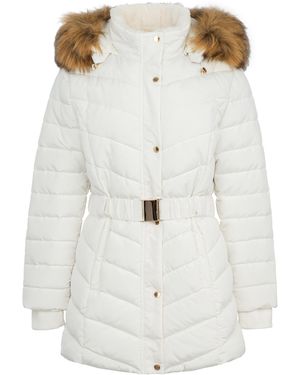 Firetrap Waterproof Long Sleeve Mid-Length Puffer Jacket - White
