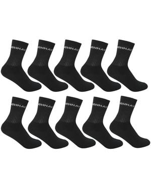 Donnay 10 Pack Quarter Socks Plus Size 12 - Black