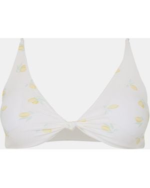 Jack Wills Knot Front Crop Top Bikini - White
