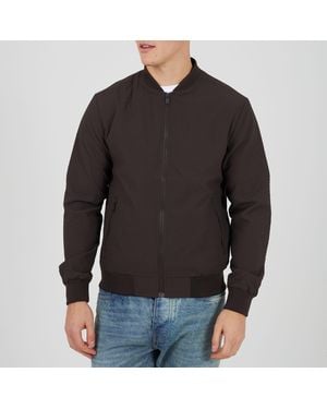 Brave Soul Seersucker Bomber Jacket - Black