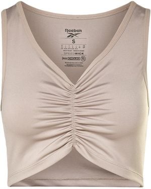 Reebok Studio Ruched Cropped Tank Top - Natural