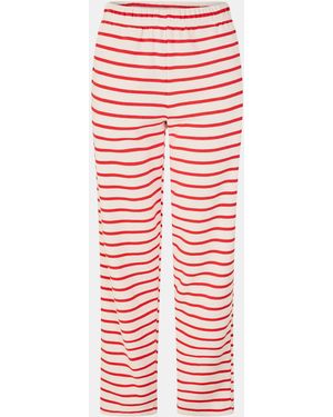 Pieces Heavyweight Closed Hem Fleece Joggers - Red
