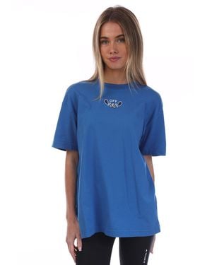Off-White c/o Virgil Abloh Embroidered Bandana Arrow Casual T-Shirt - Blue