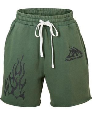 God Made Fleece Jogger Shorts - Green