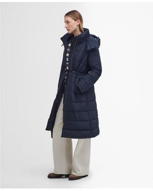 Barbour Mannue Longline Quilted Jacket - Blue