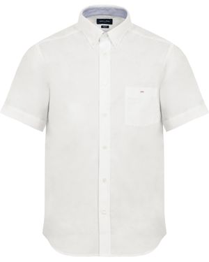 Eden Park Short Sleeved Cotton Shirt - White