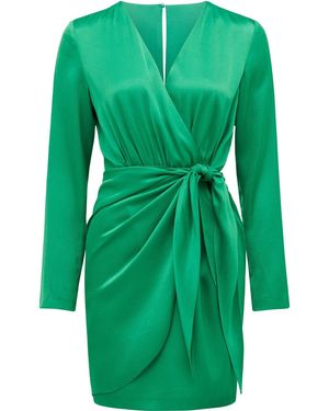 Forever New Ava Satin Sarong Mini Dress - Green