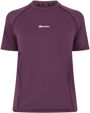 Red Run Crew-Neck Short-Sleeve Performance T-Shirt - Purple