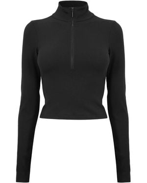 Nike Quarter Zip Knitted Top - Black