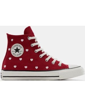 Converse Chuck Taylor All Star Canvas High-Top Trainers - Red
