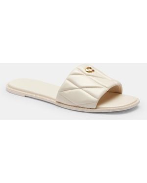 COACH Holly Sandal With Quilting - Natural
