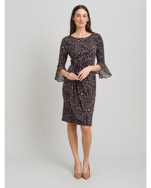 Gina Bacconi Nikita Printed Sheath Dress - Grey