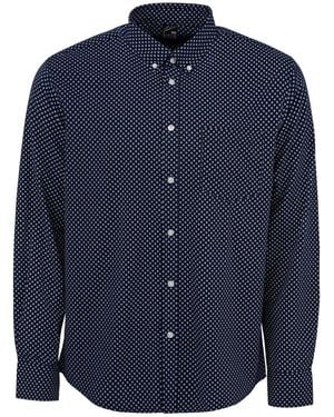 Fabric Classic Poplin Long Sleeve Shirt - Blue