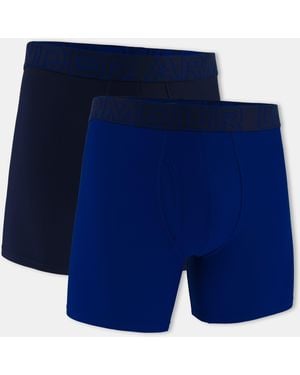 Under Armour 2Pk 6In Tech 2 Boxers - Blue
