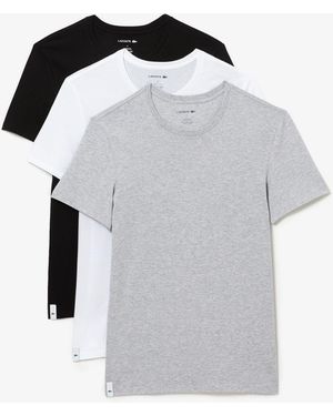 Lacoste 3-Pack Crew Neck Regular Fit Essential T-Shirt (/ Chine/) Clothing - Multicolour