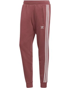 adidas Originals Stripes Closed Hem Jersey Joggers - Red