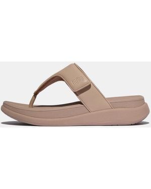 Fitflop F-Mode Go Adjustable Flatform Toe-Post Sandals - Brown
