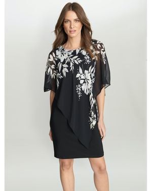 Gina Bacconi Kiya Asymmetric Dress With Foil Detail - Black