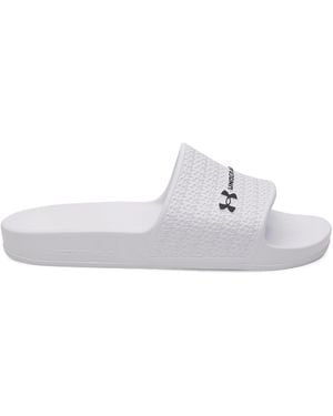 Under Armour Pool Sliders - White