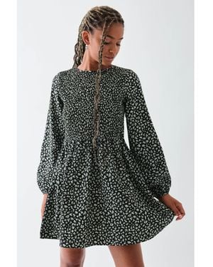 Daisy Street Smock Dress - Grey