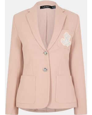 Ralph Lauren Bullion Jacquard Cotton Long Sleeve Blazer - Pink