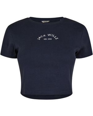Jack Wills Cropped Baby Tee Ladies - Blue
