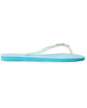 Havaianas Hav. Slim Glitter Flourish Macaron Flip Flops - Blue