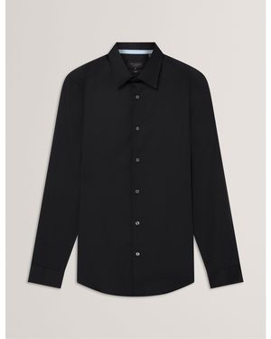 Ted Baker Long-Sleeve Cotton Shirt - Black