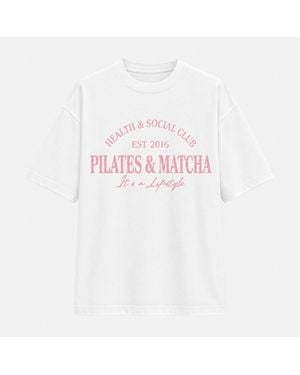 I Saw It First Pilates Graphic Oversized T-Shirt - White