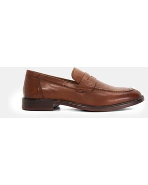Dune Stanwood Leather Slip On Loafers - Brown