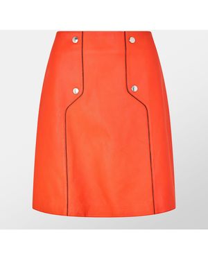 BOSS Seminta Leather Shorts - Orange
