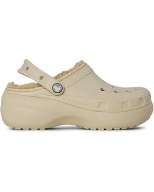 Crocs™ Classic Platform Lined Mule Slippers - Natural
