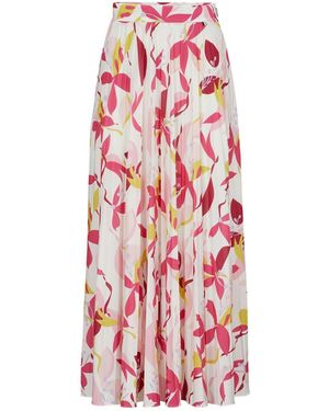 BOSS Erikes Pleated Viscose Midi Skirt - Red