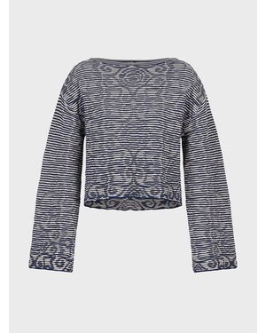 Emporio Armani Cropped Knit Jumper - Blue