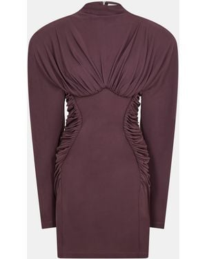 Stella McCartney Long Sleeve Jersey Mini Dress - Purple